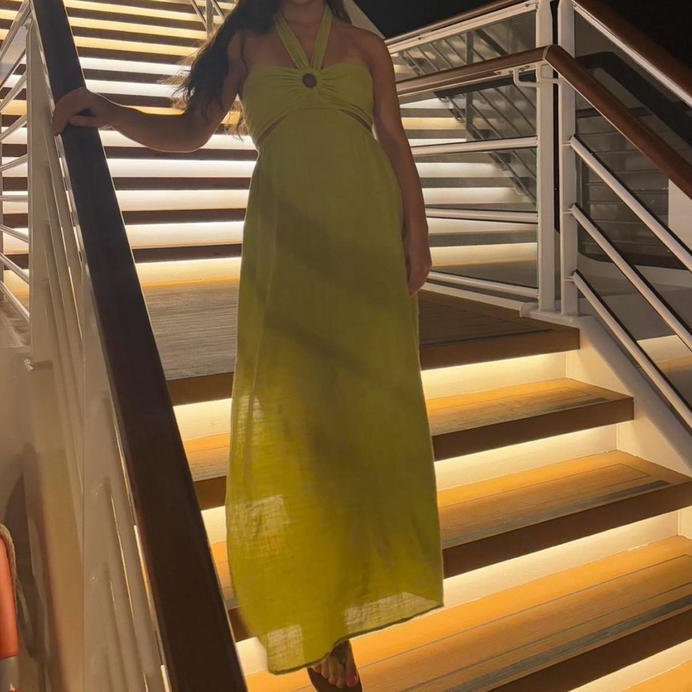 Chic Lime Halter Maxi Dress